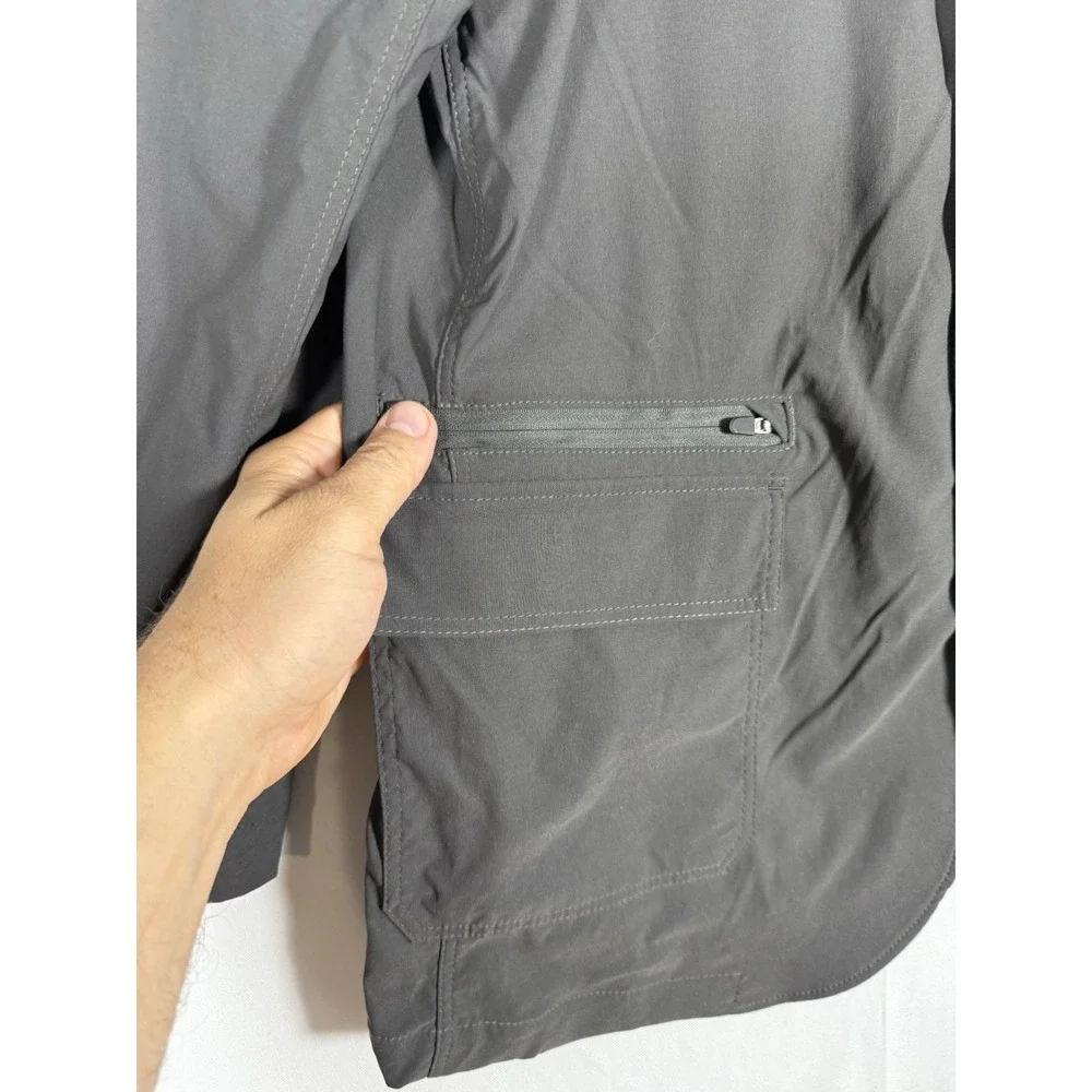 Eddie Bauer Travex Blazer Men's 44 Dark Gray Voyager Travel Coat Jacket Stretch